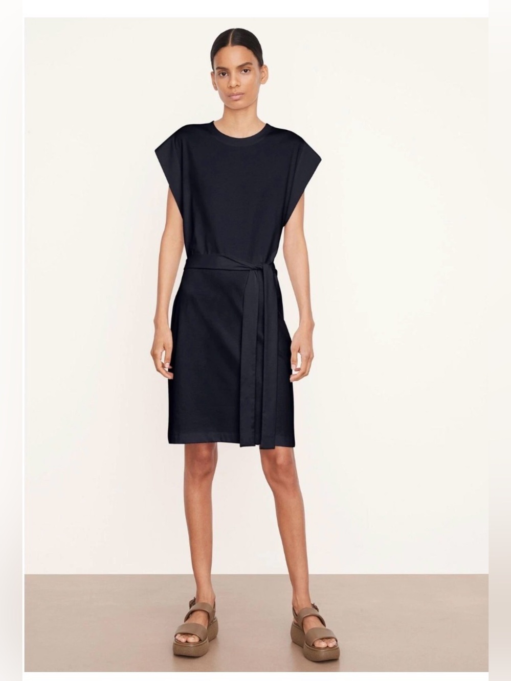 Vince Navy Sheath Dress with Tie Belt XL